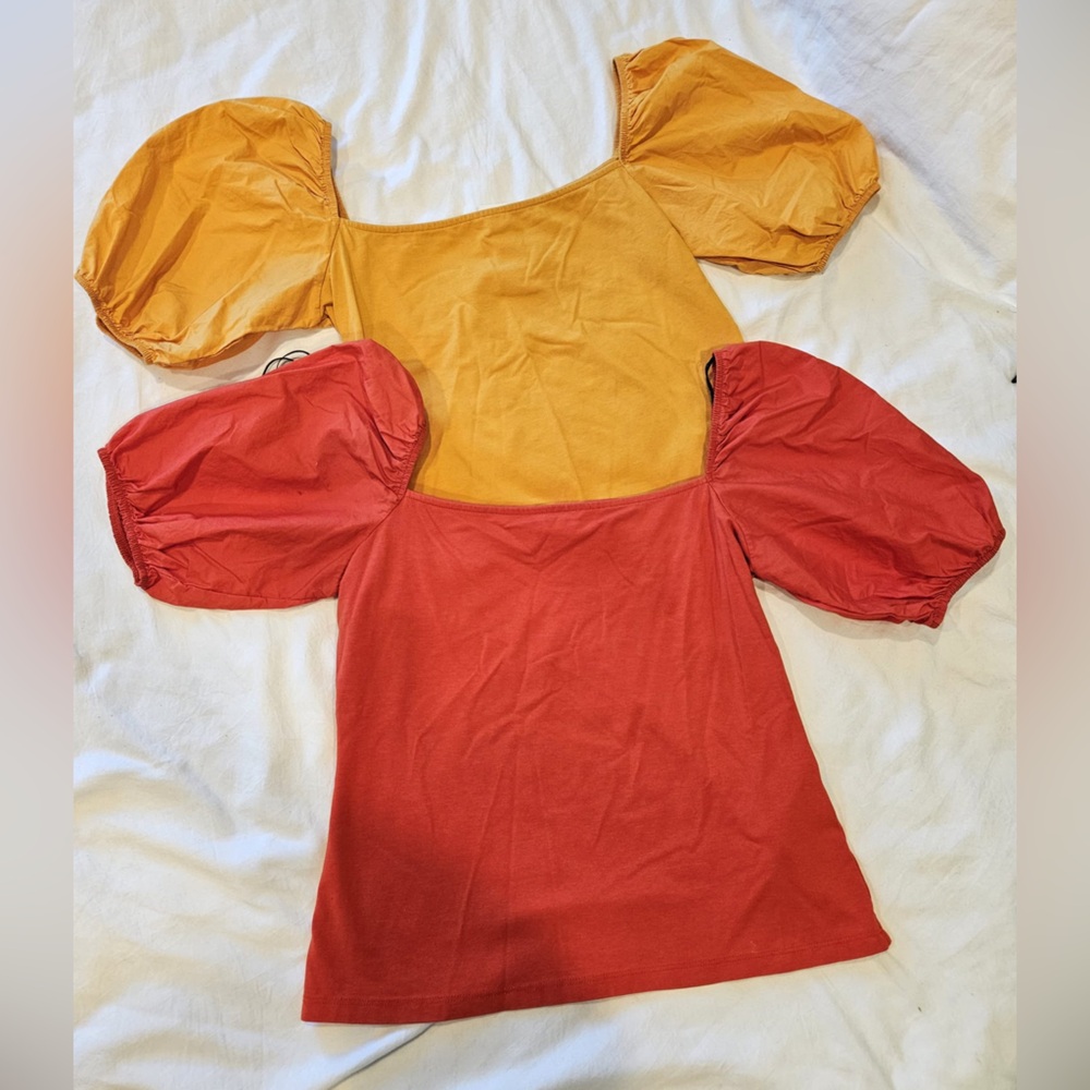 H&M Puff Sleeve Square Neck Tops